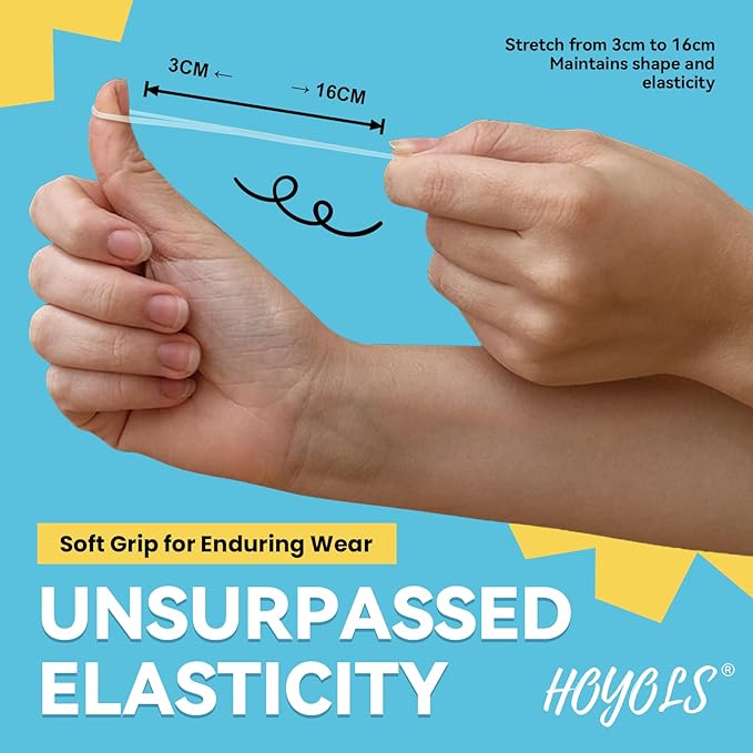HOYOLS Clear Elastic Hair Bands, 2500 Small Rubber Bands Braids for Girls Kids Women Non-Slip Tiny Soft Hair Ties Accessories Value Pack TPR