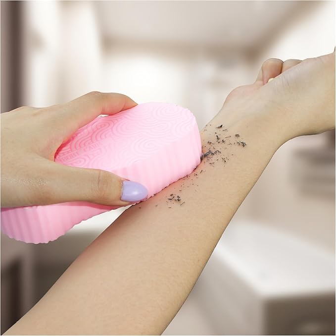 Magic Exfoliating Bath Sponge, 3D Super Soft Exfoliating Bath Sponge, Skin Friendly and Reusable for Adults Children and Pregnant Women Alternative to exfoliating Gloves (Pink + Yellow + Gray)