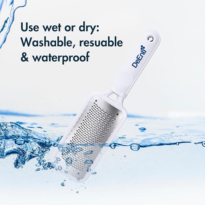 DeEnti Metal Foot Rasp, Professional Grade Stainless Steel, Salon Quality Callus Remover, Lightweight Foot Scrubber, Home Manicure and Pedicure Tools