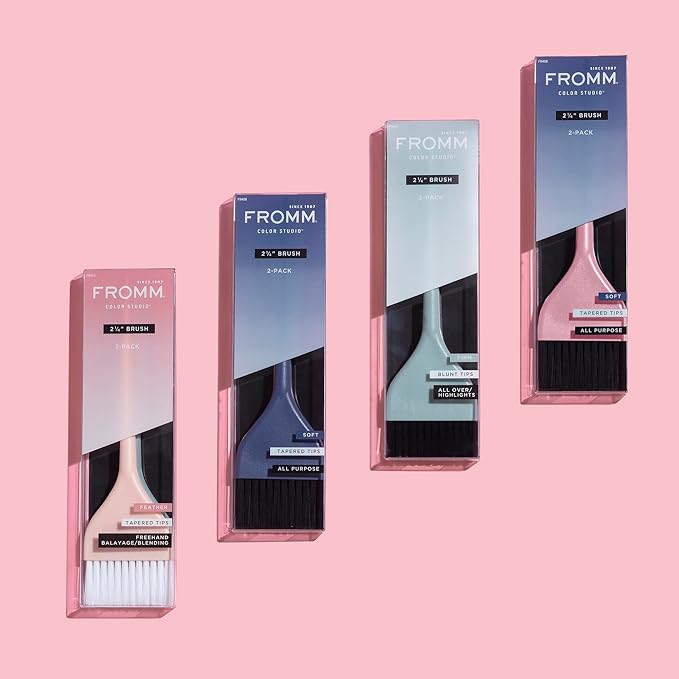 Fromm Color Studio 2-1/4" Firm Wide Color Brush 2-Pack for Hair Stylist with Blunt Tips for All Over Color, Highlights, and Root Touch Ups for Thick, Curly, and Coarse Hair