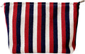 Color Striped Makeup Bag for Women, Canvas Cosmetic Bag with Zipper lining, Travel Makeup Pouch for Purse, Travel Pouch for Toiletry, Cosmetic, Sunscreen, Hygiene, Skincare, SPF, Medicine, Sunblock
