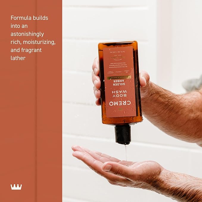 Cremo Body Wash for Men, Rich-Lathering Golden Amber, 16 Fl Oz