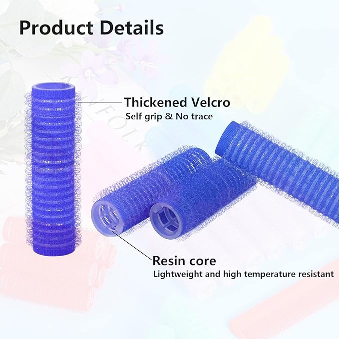 36PCS Self Grip Small Hair Curlers Heatless Roller Hair Curlers Pro Salon Hairdressing Curler DIY Curly Hairstyle Hair Rollers Tools Rat Tail Comb for Women Medium Short Hair(0.6 x 2.4 Inch)