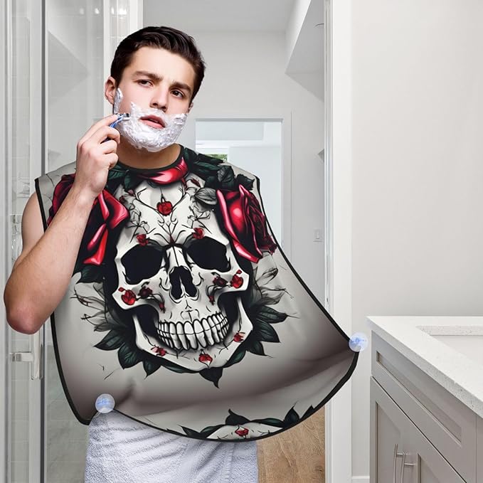 Tahiti Beach Print Beard Bib Shaving Apron, Beard Hair Trimming Cape Gift For Dad