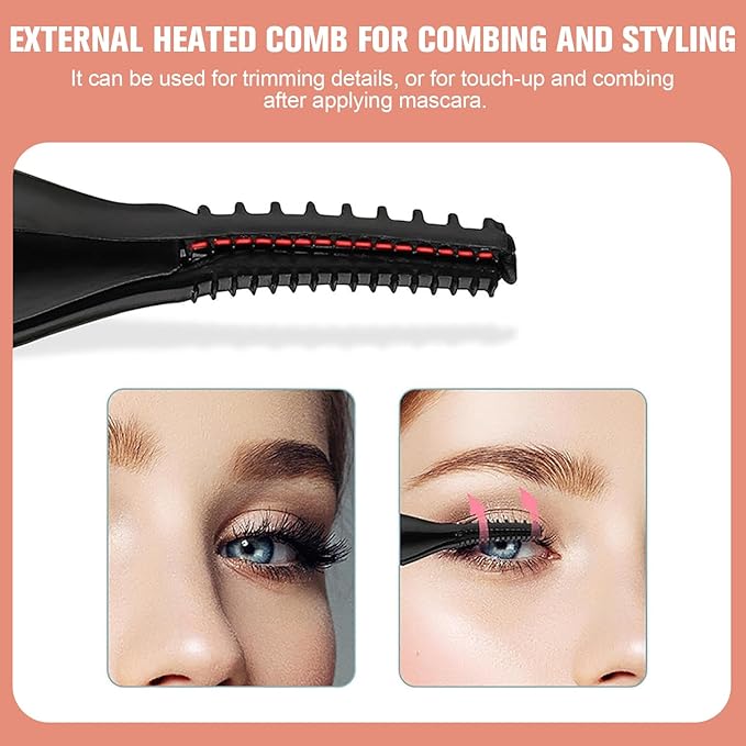 Heated Eyelash Curler, Mini Electric Eyelash Curler, Portable Makeup Electric Eyelash Curling, USB Rechargeable Finalize Eyelash Tool Beauty Tools for Women (White)