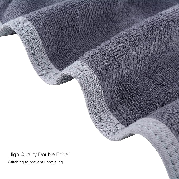 Microfiber Facial Cloths (Facial Towels), 8 Pack (12 x 12 inch), Super Absorbent, Quick Drying Fast, Soft, Eco-Friendly, for Facial Wash Cleansing, Make-up Removal, Baby and Travel (Grey)