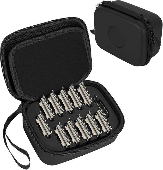 TORIBIO Hair Clipper Blade Storage Case for Barbers and Stylists, Holds 12 Metal Guards for Andis, Oster, Wahl, Babyliss Detachable Clippers