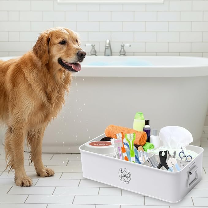 Dog Cat Grooming Supplies Organizer, Pet Grooming Tote Bag Perfect for Dog Hair Vacuum & Grooming Tool Kit Accessories,Multi-Functional Pet Organizers and Storage for Home, Travel