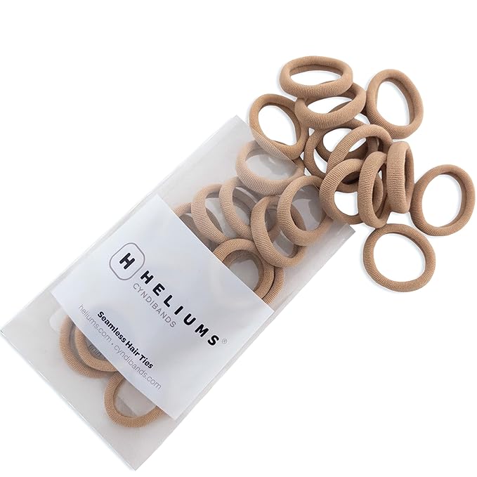 Heliums Small Soft Hair Ties - Medium Blonde - 1 Inch Mini Nylon Bands, No Damage Ponytail Holders for Kids, Braids, and Thin Hair - 30 Count