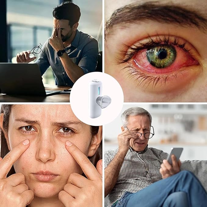 Nano Eye Mist Sprayer - Portable Cool Mist Humidifier for Dry Eye Relief, USB Eye Care Device for Moisturizing & Soothing, Mini Facial Steamer for Eye Fatigue, White