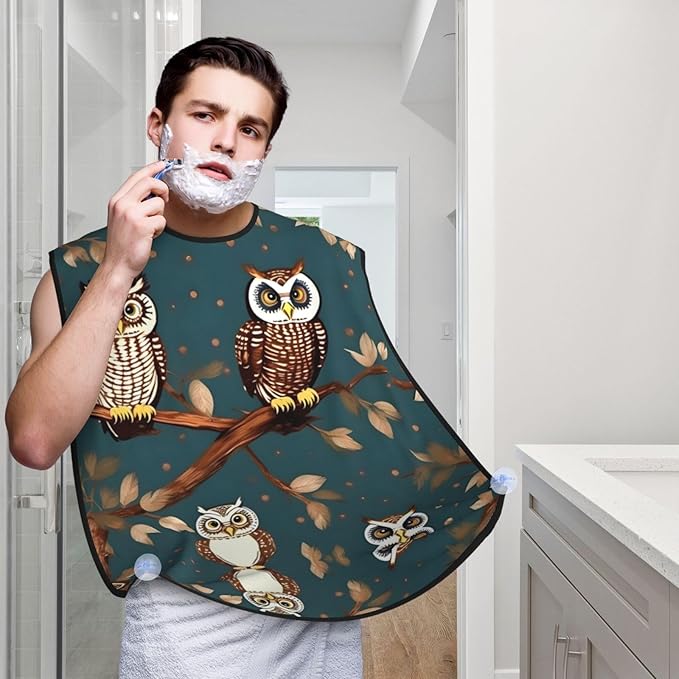 Pansy Perfection Print Beard Bib Shaving Apron, Beard Hair Trimming Cape Gift For Dad