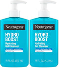 Neutrogena Hydro Boost Face Wash,Fragrance Free,Hydrating Facial Cleanser with Hyaluronic Acid,Daily Foaming Face Wash & Makeup Remover,Hypoallergenic Gel Cleanser,16 fl. oz,(Pack of 2)