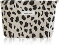 Wudygirl Leopard Makeup Bag Travel Cosmetic Bag for Women Small Makeup Pouch Zipper Cosmetic Pouch Handbag Aesthetic (White Leopard)