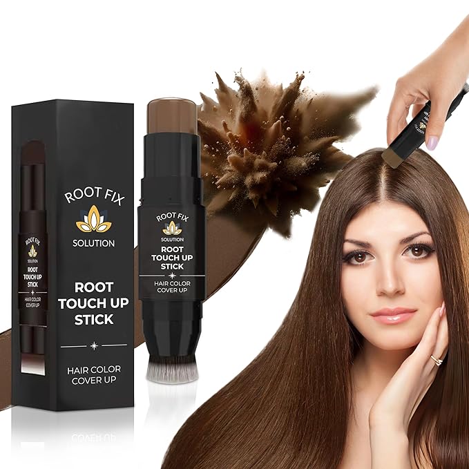 Root Touch Up Hair Color Stick for Gray Coverage - Instant Bald Spot Concealer Stick for Grays and Roots - Professional Salon Quality Hair Cover Up Hair Products for Women/Men (Light Brown)