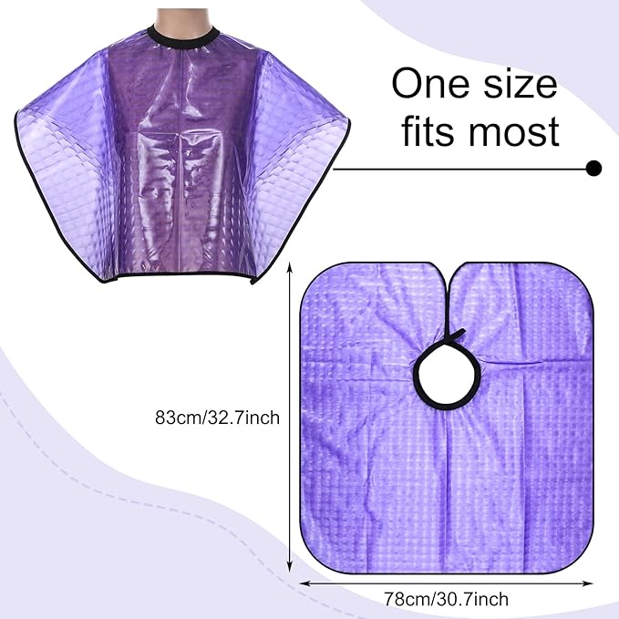 Zhanmai 4 Pcs Hair Color Shampoo Cape for Salons Waterproof Reusable Hair Dye Capes Makeup Salon Apron for Barber(Purple)