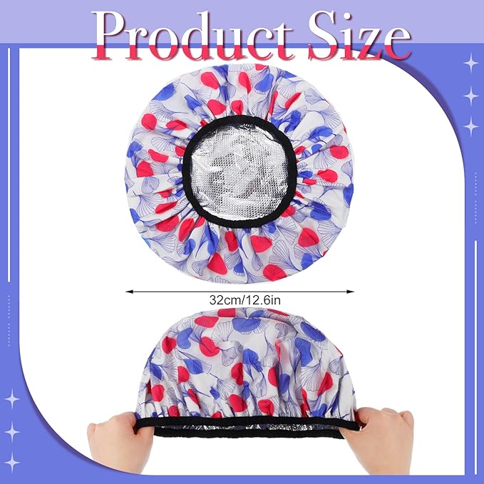 2 Pcs Deep Conditioning Cap, Double Layer Heat Cap Steam Cap Processing Caps Shower Cap for Natural Hair Deep Conditioning