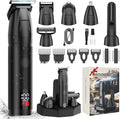 Beard Trimmer for Men 6 in 1 Cordless Waterproof Electric Hair Clippers Mustache Body Face Trimmer All in One Grooming Kit with LED Display USB Rechargeable