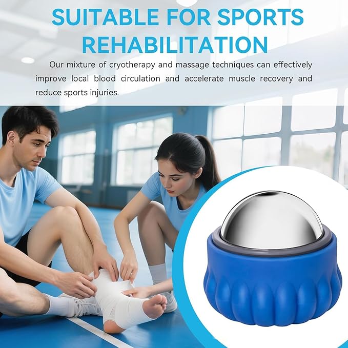 iECO Cold Massage Roller Ball - Ice Roller Ball for Muscles Deep Tissue, Cold & Heat Therapy, Plantar Fasciitis Roller