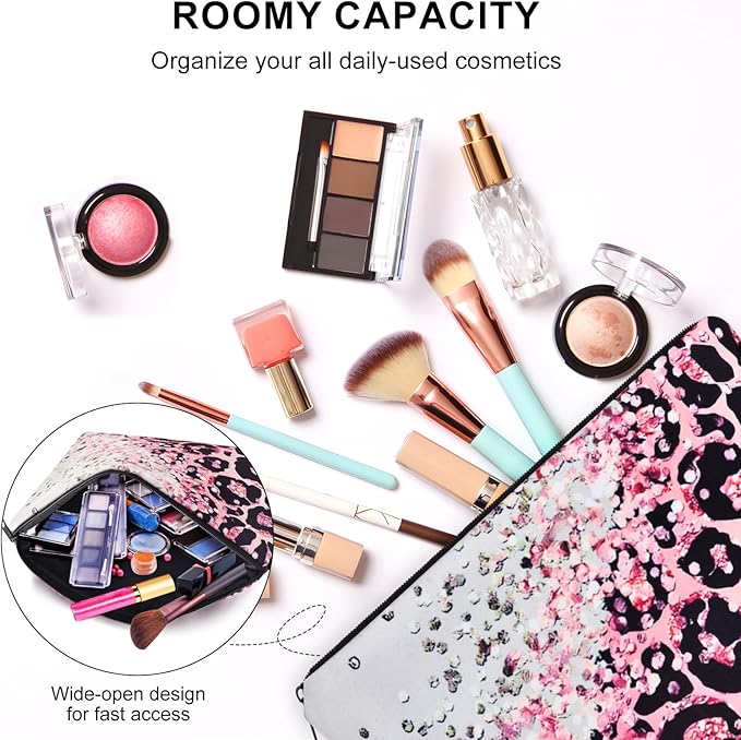 Small Makeup Bag for Travel, Mini Makeup Pouch, Cute Cosmetic Bag for Women, Toiletry Bags, Make Up Brush Skincare Organizer, Pouches for Travel Accessories
