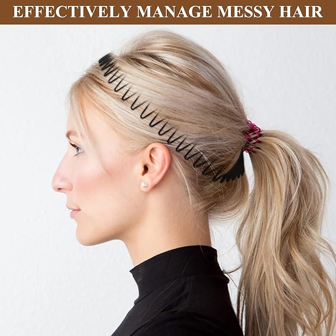 Soft 'N Style Flexible Headbands Stretch Headband Headbands Women (3pc-MixBrown)