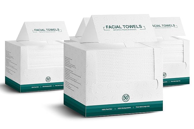 Face Towels,200 Count,10"x12"Disposable Face Towel,Makeup Remover Face Towelettes Disposable,Sensitive Skin&Daily Skin Care