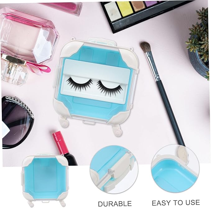 GALPADA Creative Eyelash Storage Box Handle Travel Makeup Organizer for False Eyelashes Portable Case for Lash Clusters and Accessories for Women