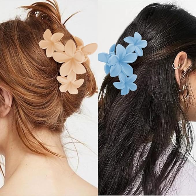 Ahoney 6PCS Flower Hair Clips for Women Strong Hold Nonslip, Big Flower Claw Clip for Thick Hair, Hawaiian Hibiscus Cute Hair Clips Beach Hair Accessories for Women Girls 13
