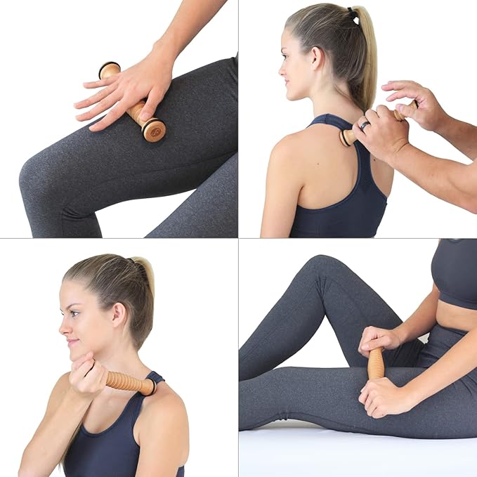 Body Back Wooden Foot Roller, Foot Massager for Plantar Fasciitis, for Stress Relief Support and Relaxation Through Smooth Fasciitis Roller Circulation Foot Pain Acupressure, 2 Pack