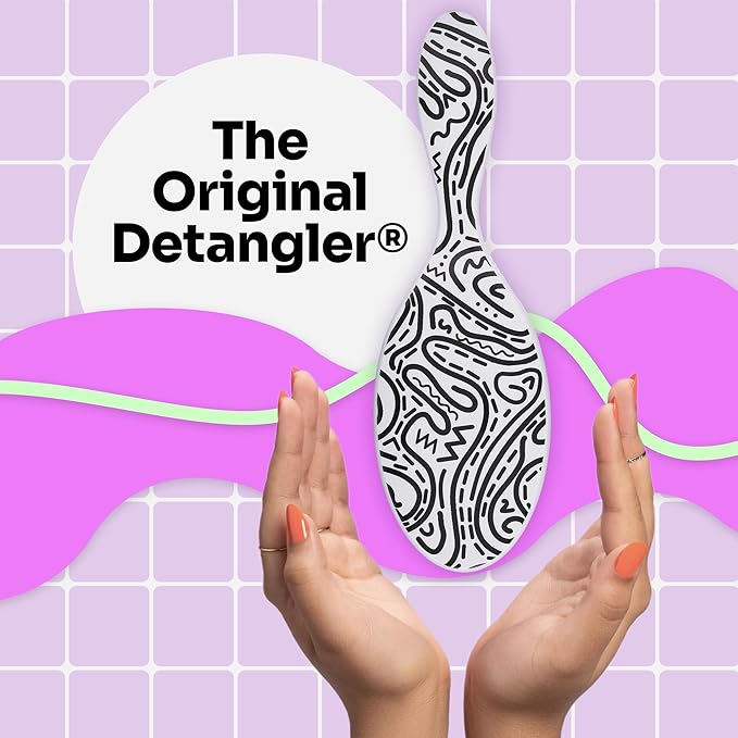 Wet Brush Original Detangling Hair Brush, Hipster Doodle - Ultra-Soft IntelliFlex Bristles - Detangler Brush Glide Through Tangles With Ease For All Hair Types - For Women, Men, Wet & Dry Hair