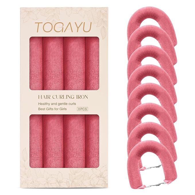 Heatless Curls Overnight Set - Jumbo Overnight Hair Curlers to Sleep In, Soft Velvet Hair Rollers for Women, No Damage Curls Styling Tools 8pcs