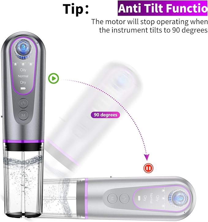 Blackhead Remover Suction Pore Vacuum Hydro Facials Hydrating Pore Cleaner Machine Pimple Extractor with USB Charging Cable Beauty Device