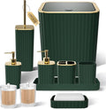 Bathroom Accessories Set - Gorgeous Green Bathroom Set, 10PC Green Bathroom Accessory Set, Bathroom Sets with Toilet Brush, Bathroom Trash Can