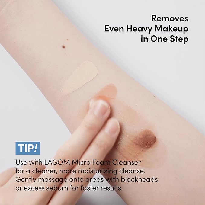 LAGOM Micro Pore Cleansing Oil, Daily Lightweight Makeup Blackhead Remover for Face, Korean Skincare 6.76 Fl Oz