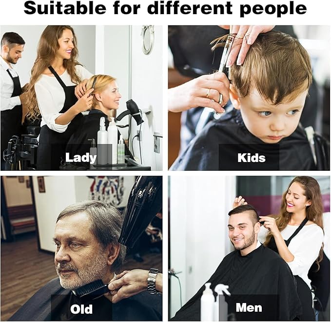 Professional Salon Barber Cape for Men/Women - Hairdressing Waterproof Hair Cutting Cape with Adjustable Snap Closure,Salon