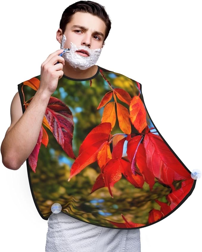Magic Mushrooms Print Beard Bib Shaving Apron, Beard Hair Trimming Cape Gift For Dad