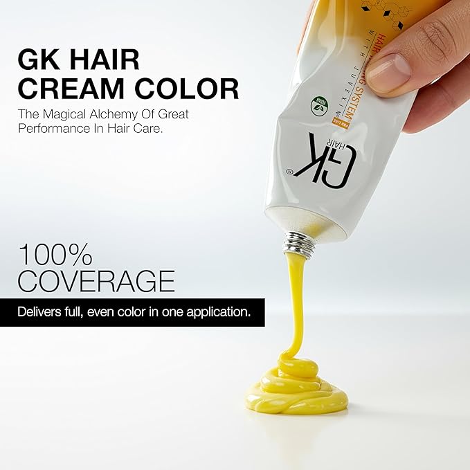 GK HAIR Color Cream 1.0 Natural Black – 100% Grey Coverage | Semi, Demi or Permanent Results | 8–10 Vol Semi | 20-30-40 Vol Permanent – Salon Quality Hair Dye – For Women & Men 3.4 Oz