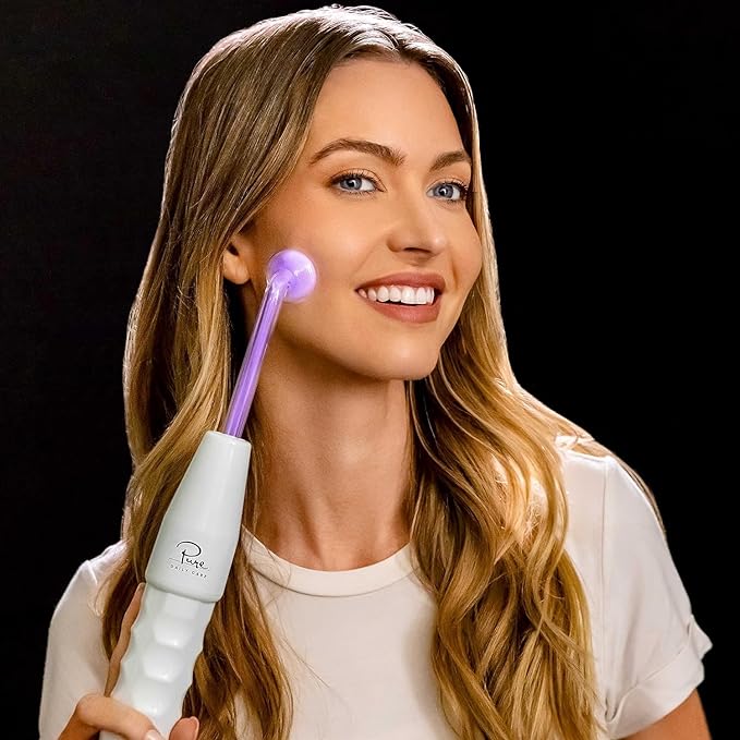 Pure Daily Care NuDerma Clinical Portable Skin Therapy Wand, Machine with 6 Fusion Neon + Argon Wands – Anti Aging - Clarifying - Skin Tightening & Radiance - Wrinkle Reducing (Pack of 2)