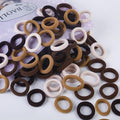 200PCS Girls Hair Ties for Toddler, Mini Kids Hair Ties for Baby Girl No Damage, Soft Small Hair Bands, Cotton Elastic Toddler Ponytail Holders No Pull, 1 Inch in Diameter, Brown, by BAOLI