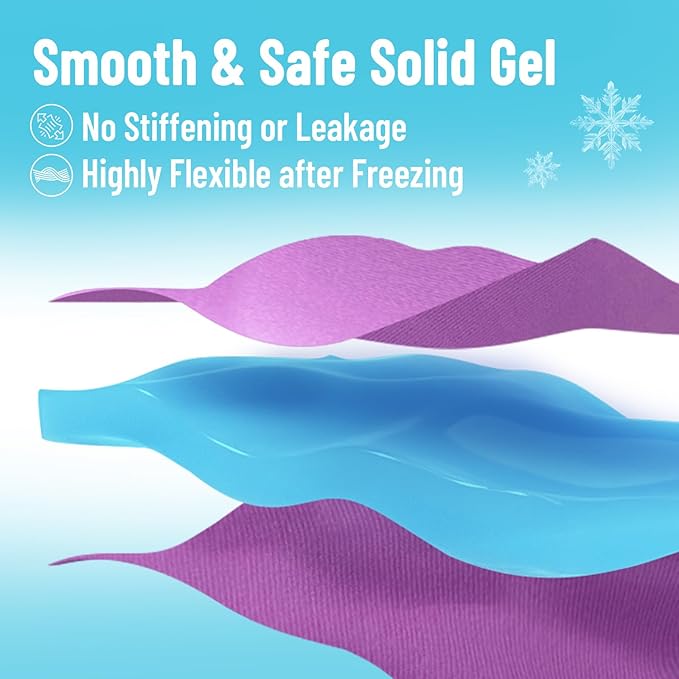 Cooling Eye Mask, Cold Eye Mask for Puffiness, Reusable Ice Eye Masks for Dark Circles, Puffy Eyes, Relieve Migraines and Headaches with Gel Eye Masks Therapy, Long-Lasting Comfort (Purple of 3D)