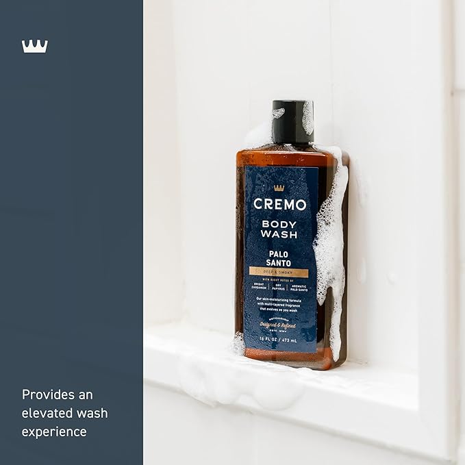 Cremo Body Wash for Men, Rich-Lathering Palo Santo, 16 Fl Oz