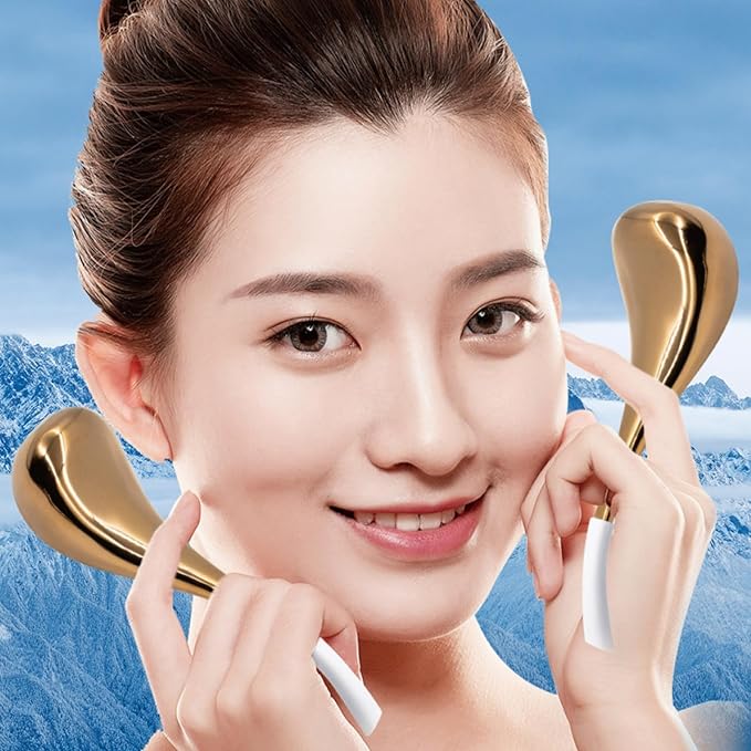 2 Pack Ice Globes Facial Skin Care Tools for Women Face Eyes,Stainless Steel Face Beauty Cooling Face Rollers,Cooling Spa Globes Cold Roller with Storage Case