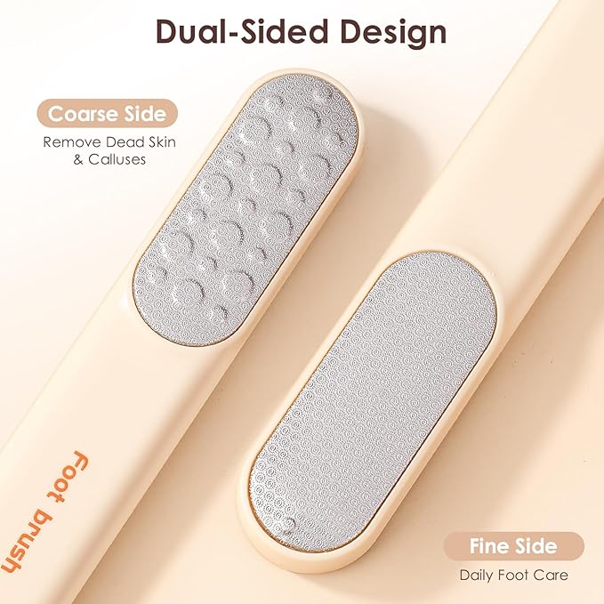 Foot Callus Remover, Foot File Callus Remover for Feet, Double Sided Foot Scrubber with Soft Silicone Brush (Yellow)