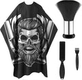 BESTBOMG® Professional Hair Cutting Cape with Neck Duster Brush, Large Size Salon Barber Cape for Men, Women and Kids with Hair Clippers Cleaning Brush