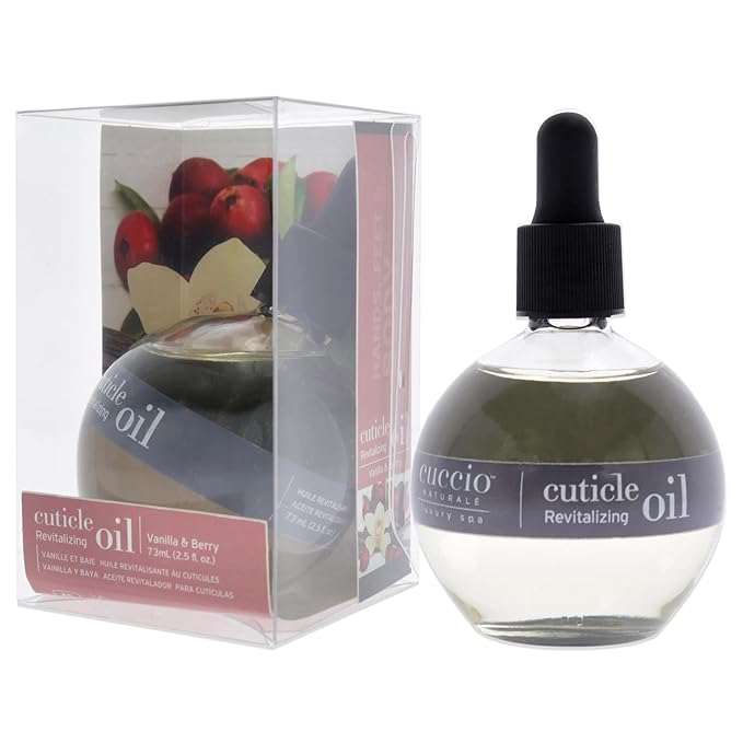 Cuccio Naturale Vanilla & Berry Revitalizing Cuticle Oil, Lightweight Fast-Absorbing Hydrating Nail & Cuticle Conditioner, Cold-Pressed Oils + Vitamin E, 2.30 Fl Oz