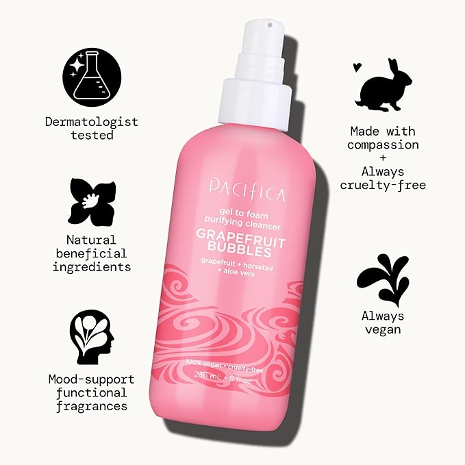 Pacifica, Face Wash Foam Grapefruit, 8 Ounce