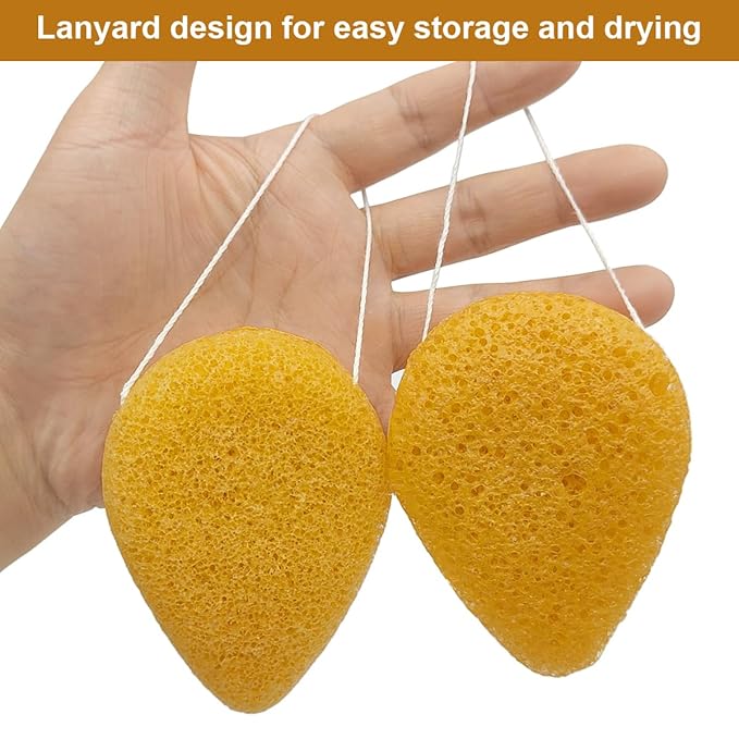 Natural Konjac Facial Sponge - 4 Pack lyfLux Gentle Facial Sponge for All Skin Types, Soft Face Scrubber for Daily Use