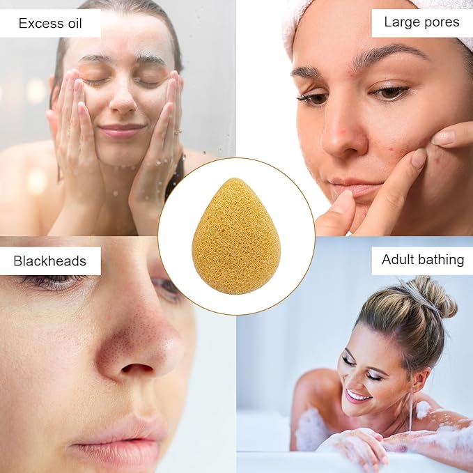 Natural Konjac Facial Sponge - 4 Pack lyfLux Gentle Facial Sponge for All Skin Types, Soft Face Scrubber for Daily Use