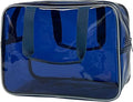 PVC Clear Pure Color Transparent Large Zipper Cosmetic Pouch Travel Makeup Cosmetic Bag with Handle for Travel Bathroom Toiletry Organizer (A23014-101-23)