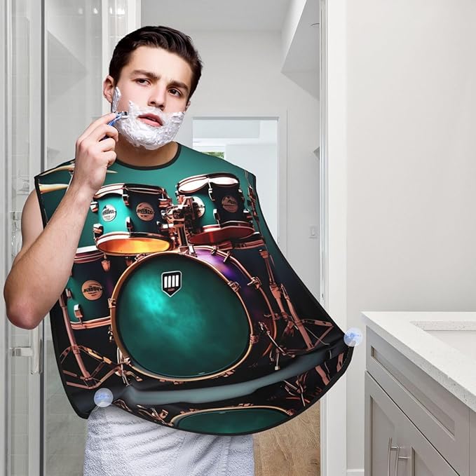 Cute Black Pug Dog-Standard-Scale-2_00x Print Beard Bib Shaving Apron, Beard Hair Trimming Cape Gift For Dad