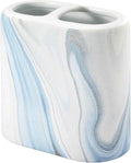 Avanti Linens - Toothbrush Holder, Resin Countertop Accessories, Guest Bathroom Essentials (Waves Collection, Blue)